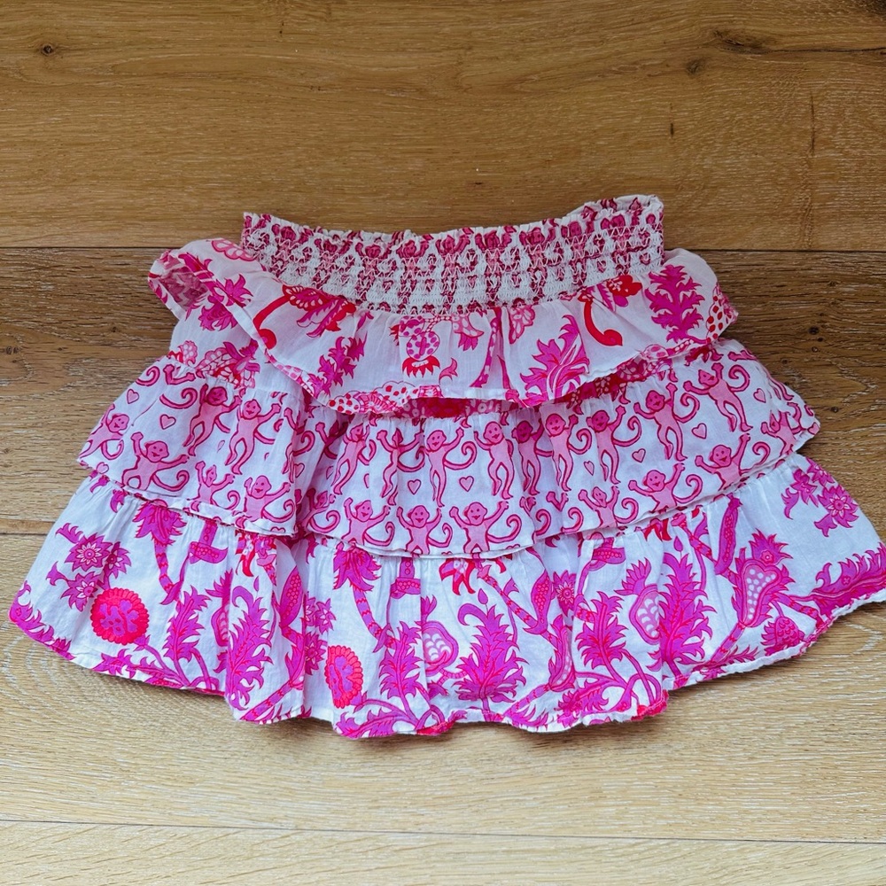 Roller Rabbit Pink and White Ruffled Skirt
